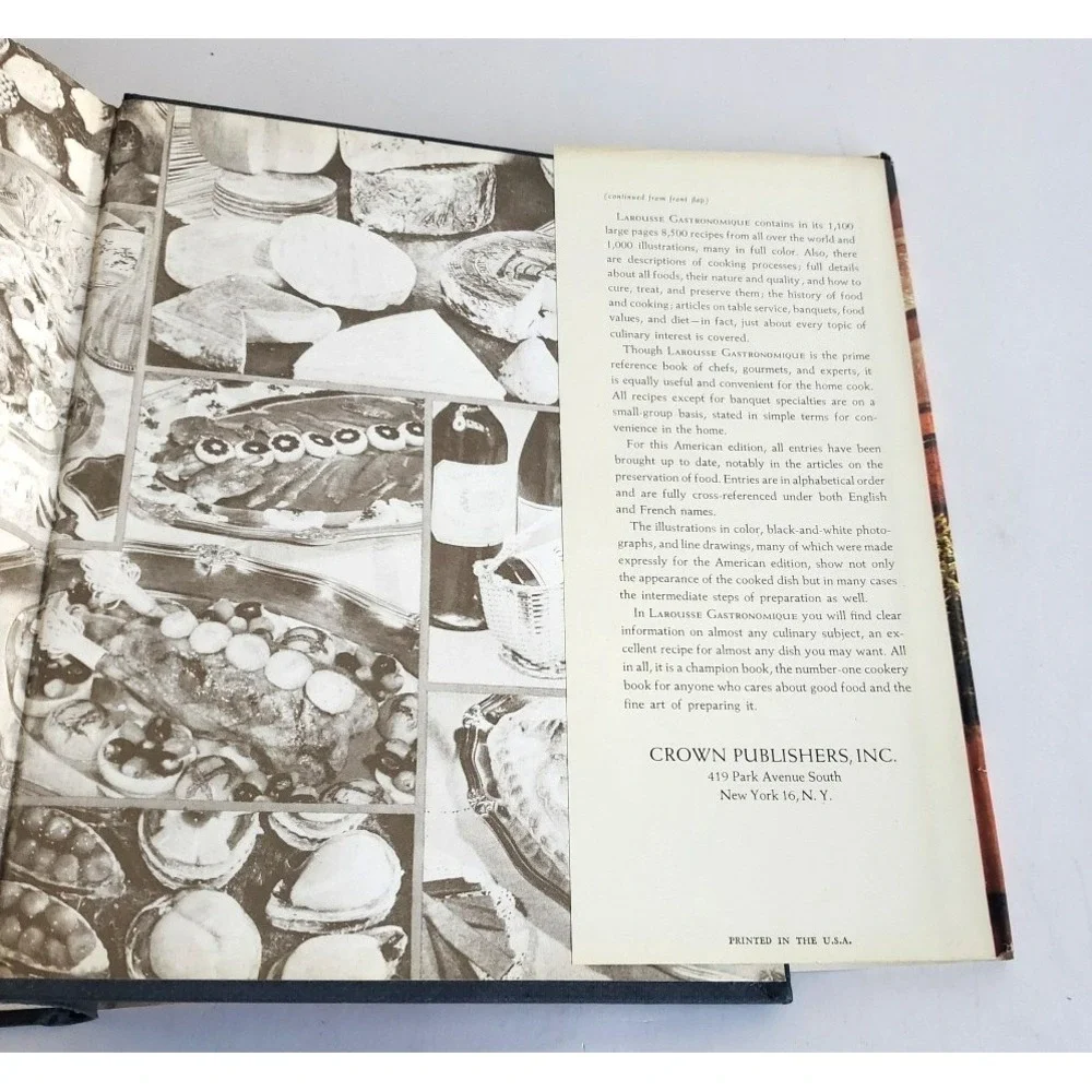Larousse Gastronomique Cookbook The Encyclopedia of Food Wine VTG 1961 HC HB